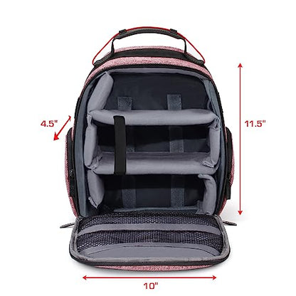 USA Gear VR Headset Backpack Travel Case Fits Meta Quest 3S, 3, 2, Controllers and Accessories - Virtual Reality Gaming Bag with Customizable Interior Dividers, Padded Backpack Straps (Red) - color: Red