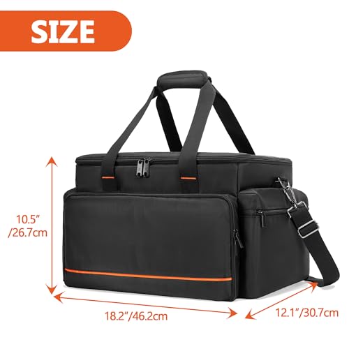 Trunab DJ Cable File Bag with Adjustable Dividers, 15.6'' Laptop Sleeve | Travel Musicians Gig Organizer Bag for DJ Gear , Music equipment and Accessories