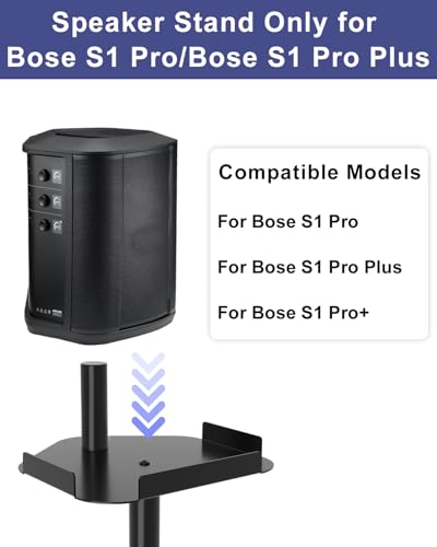 New Upgrade Height Adjustable Speaker Stand for Bose S1 Pro / S1 Pro Plus / S1 Pro+, Extends 45" to 54", Holds up to 20LBS, Heavy Duty Speakers Stands for Bose, Easy to Install, with Screws