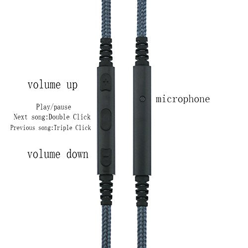 Fantasia Cable Compatible with Sennheiser HD598, HD598 SE, HD518, HD598Cs, HD599, HD569, HD579 Headphones, Remote Volume Mic for iPhone 4.3FT