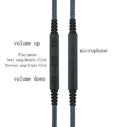 Fantasia Cable Compatible with Sennheiser HD598, HD598 SE, HD518, HD598Cs, HD599, HD569, HD579 Headphones, Remote Volume Mic for iPhone 4.3FT