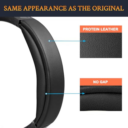 SOULWIT Replacement Kit for Sony WH-1000XM4 Headphones, Ear Pads Cushions + Headband Repair Part - Black - color: Black