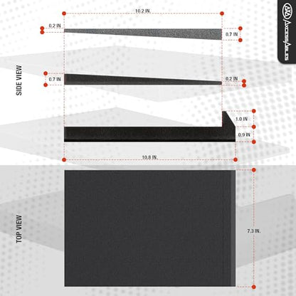 AxcessAbles Studio Monitor Isolation Pads for 3-5 Inch Speakers | High-Density Acoustic Foam Speaker Risers | Angled Sound Isolation Pads for Recording, Mixing, DJ, Home Studio - size: 3" to 5" Speakers