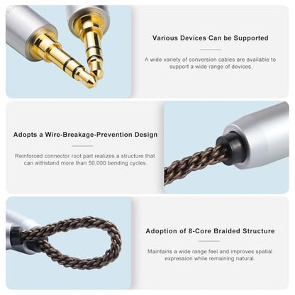 3.5MM Male to 2.5MM Male Ultra Short Hifil Male to Male AUX Audio Cable OFC Pair Recording Cable Wire-Breakage-Prevention Design Adoption of 8-Core Braided Structure 5.82 inch - size: 3.5MM Male - 2.5MM Male