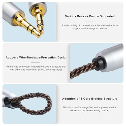 4.4MM Male to 3.5MM Pro Male Ultra Short Hifil Male to Male AUX Audio Cable OFC Pair Recording Cable Wire-Breakage-Prevention Design Adoption of 8-Core Braided Structure 5.82 inch - size: 4.4MM Male - 3.5MM Pro Male