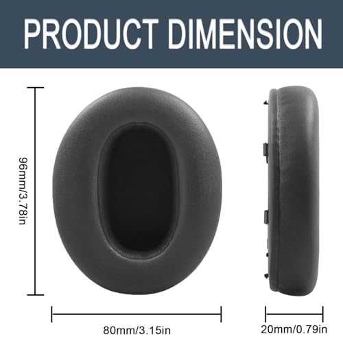 Replacement Earpads Cushions Compatible with Sony WH-XB910N Extra Bass Headphones, Headset Ear Pads with Protein Leather&Memory Foam, Headphones Ear Cups Cover-PL Black