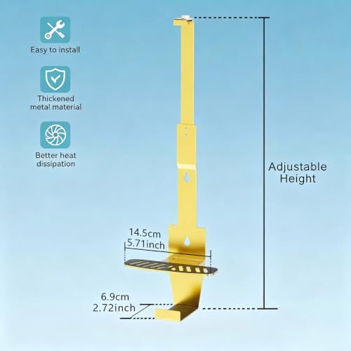 Wall Mount for PlayStation 5 Console | Heavy-Duty Steel, 2 Controller Holder, Headset Holder, Protection & Cooling - color: Sparkle Gold