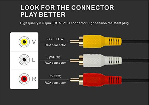 QiCheng&LYS RCA to RCA AV Camcorder Video Cable,3RCA Male to 3RCA Male Plug Stereo Audio Video AUX Cable for Smartphones,MP3, Tablets,Speakers,Home Theater - 3RCA to 3RCA with Shield 3m - size: 3RCA to 3RCA with Shield 3.0m