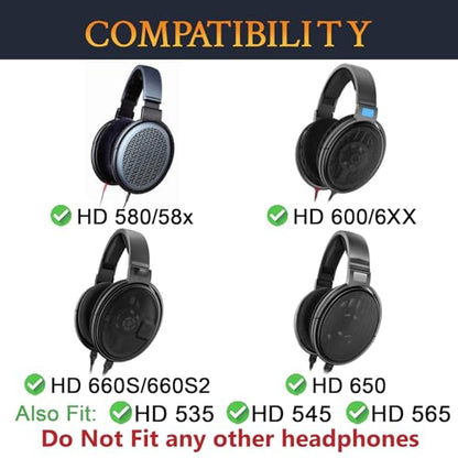 SOULWIT Cooling-Gel Earpads Cushions Replacement for Sennheiser HD650, HD660 S, HD660S2, HD600, HD6XX, HD58X, HD580, HD565, HD545, HD535 Headphones, Ear Pads with Ice Silk Fabric - Light Coffee - color: Light Coffee