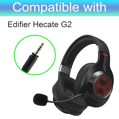 LEFXMOPHY Mic Replacement for Edifier Hecate G2 Gaming Headset 3.5mm Detachable Boom Microphone Piece with Foam