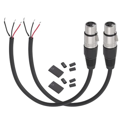 2PCS 1FT XLR 3PIN Female to 3Wire Pigtail Cable with HeatShrink Tubes | Perfect for Microphone Replacement or Repair - style: XLR Female