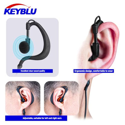 G Shape 2 Pin Walkie Talkie Earpiece Headset Compatible with Baofeng UV-5R Retevis H-777 RT21 RT22 Arcshell AR-5 Two Way Radio (2 Pack)