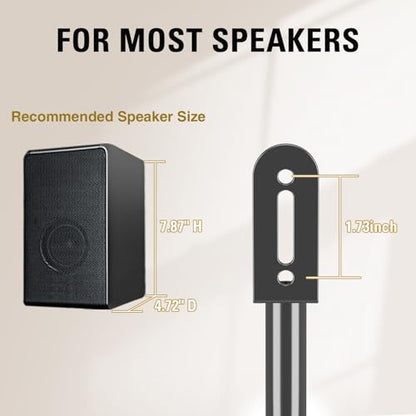 Mounting Dream Speaker Stands Pair, Max 39" Height Adjustable, Heavy Duty Base, 11 lbs Capacity Each, Set of 2 Universal Floor Stands - size: 4.7" W x 7.9" H Speaker