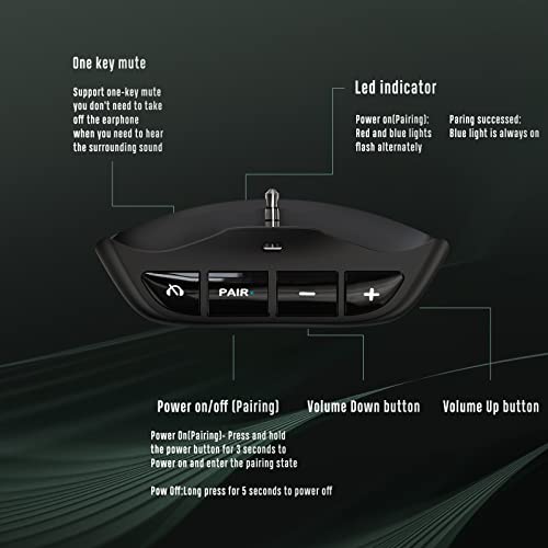 Uberwith Bluetooth Adapter for PS 5 Accessories BT 5.0 Wireless Audio Transmitter for PS 5 Controller with Low Latency for AirPods All Bluetooth Headphone Speakers Earbuds