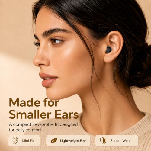 Ultra-Smallest Invisible Earbuds, Discreet Mini Wireless Headphones, Hidden Bluetooth Buds for Small Ears & Sleeping, Compact Sleep Headphones for Side Sleepers, Long Standby - color: Black