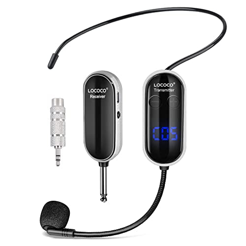 UHF Wireless Headset Microphone System: Mic Headset - LED Digital Display, Head Handheld Mic 2 in 1, Working Time 6H, 165 ft Range Mics for Voice Amplifier, Tour Guide, Teaching, Fitness, PA System - color: Black1