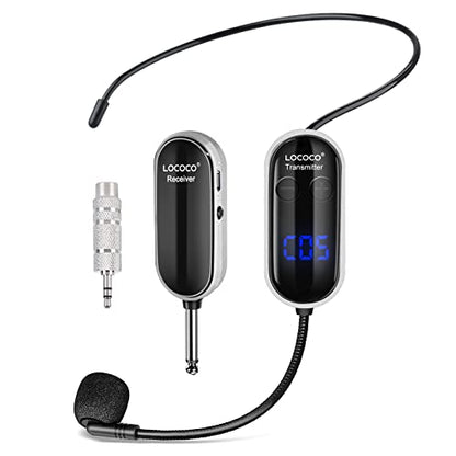 UHF Wireless Headset Microphone System: Mic Headset - LED Digital Display, Head Handheld Mic 2 in 1, Working Time 6H, 165 ft Range Mics for Voice Amplifier, Tour Guide, Teaching, Fitness, PA System - color: Black1