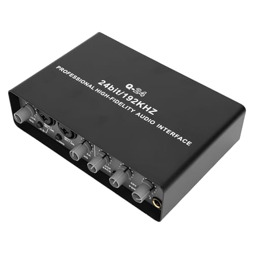 USB Sound Interface Recorder - 2-Channel XLR TRS High Impedance Input with Phantom Power, 192KHz/24Bit for Music Recording on Computer & Phone, 6.8 x 4.7 x 1.9 Inch
