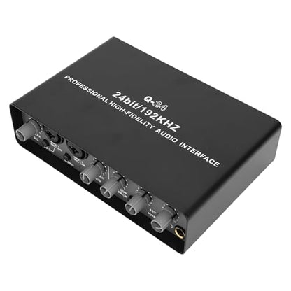 USB Sound Interface Recorder - 2-Channel XLR TRS High Impedance Input with Phantom Power, 192KHz/24Bit for Music Recording on Computer & Phone, 6.8 x 4.7 x 1.9 Inch
