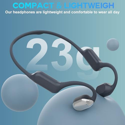 Swimming Headphones with Safelight, IPX8 Waterproof Bone Conduction Headphone Wireless Underwater Earbuds with 32GB Memory for Swimming, Cycling, Marathon