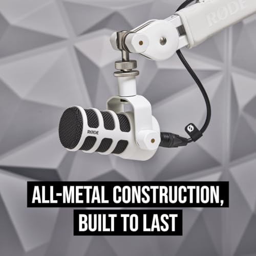 RØDE PodMic USB Dynamic Broadcast Microphone with XLR and USB Connectivity for Podcasting, Streaming and Content Creation (White) | XLR and USB Connectivity for Podcasting, Streaming and Content Creation White - color: PodMic USB White