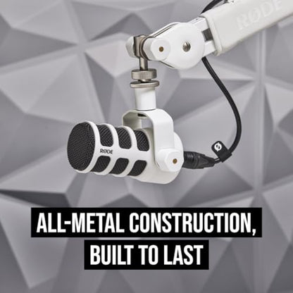 RØDE PodMic USB Dynamic Broadcast Microphone with XLR and USB Connectivity for Podcasting, Streaming and Content Creation (White) | XLR and USB Connectivity for Podcasting, Streaming and Content Creation White - color: PodMic USB White