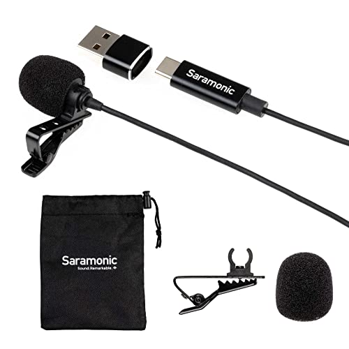 Saramonic LavMicro-U USB C Lavalier Microphone for iPhone 15, iPad, Android, Omnidirectional Condenser Lapel Mic for Vlogging, Interviews, YouTube, TikTok