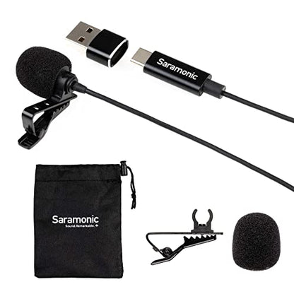 Saramonic LavMicro-U USB C Lavalier Microphone for iPhone 15, iPad, Android, Omnidirectional Condenser Lapel Mic for Vlogging, Interviews, YouTube, TikTok