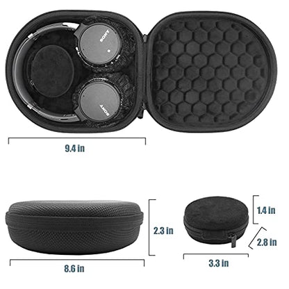 ProCase Hard Travel Case for Sony Headphones -Black | Fits WH-CH720N/WH-CH710N/WH-CH520/WH-CH510/WH-1000XM5/WH-1000XM4/WH-XB910N & Bose 700, Carrying Bag with 2 Dust Covers - color: Black