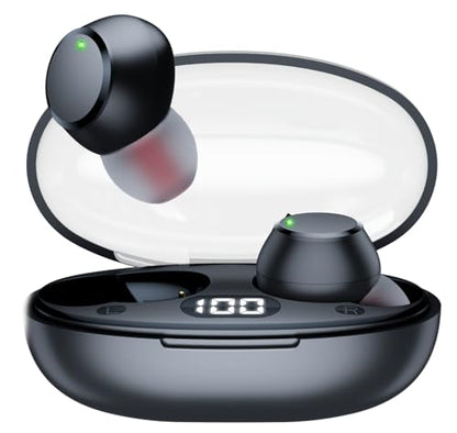 Wireless Earbuds Bluetooth 5.4, Mini Earbuds with LED Power Display, IPX8 Waterproof Headphones with Built-in Mic, Ultra-Light Stereo Earphones for Sports, Gym, Running, Workout