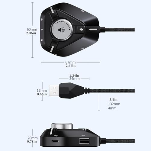 USB Sound Card Type-C External Amplifier