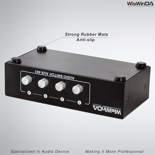 4-in 1-Out RCA 3.5mm AuxAudio Switch Box Audio Converter 4 Channels 1-in 4-Out Passive Audio Selector Switcher Box Connectors (RCA+AUX 4IN-1OUT/1IN-4OUT) - size: RCA+AUX 4-In-1-Out/1-In-4-Out