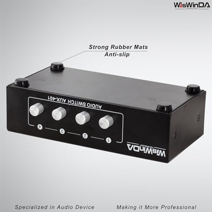 4-in 1-Out RCA 3.5mm AuxAudio Switch Box Audio Converter 4 Channels 1-in 4-Out Passive Audio Selector Switcher Box Connectors (RCA+AUX 4IN-1OUT/1IN-4OUT) - size: RCA+AUX 4-In-1-Out/1-In-4-Out