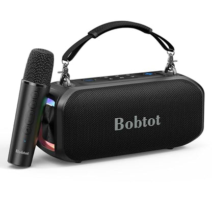 Portable Karaoke Speaker for Adults, Small Size Singing Machine | with Wireless Microphone, Bluetooth Speaker with Punchy Bass, Magic Sound Voice, LED Lights
