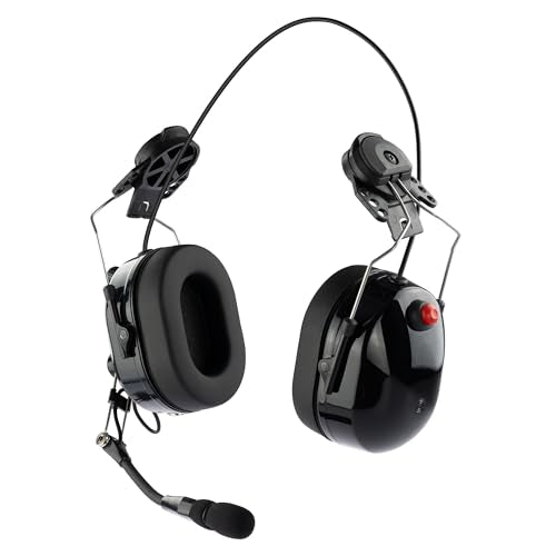ArrowMax ASH1042-BK-K2 Dual Muff PNR Hard Hat Headset with PTT and Noise Cancelling MIC Compatible with BaoFeng BTECH UV-5R UV-5RA UV-5RE UV-5R3 Kenwood 2-PIN NX-1200 NX-1300 NX-P1200 NX-P1300 NX-3220