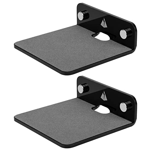 Small Floating Shelves Speaker Shelves-2 Pack Wall Shelves Speaker Mount for Speaker Webcam Display Shelf Acrylic Shelves 4.25 x 4 inche(Black, Small) - color: Black, size: Small