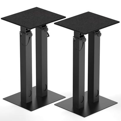 Universal Speaker Stand Pair, Height Adjustable Speaker Stand 16.7"-29.3" | Floor Speaker Stands Support 110lbs Double Tubes Heavy Duty Bookshelf Speaker Stands with Non-Slip Pad for Home Theater