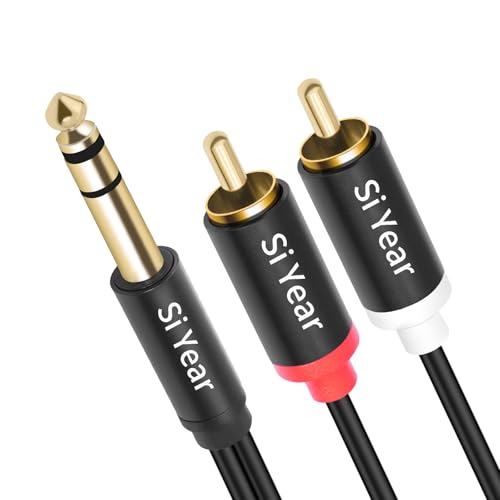 1/4 to Dual RCA Y Splitter Cable,6.35mm Stereo Jack to RCA Male Audio Cable Quarter inch TRS to Dual RCA Insert Cable (3M/10FT) - color: 6.35-2RCA-3M