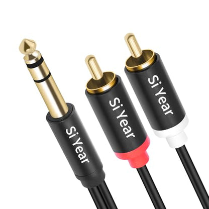1/4 to Dual RCA Y Splitter Cable,6.35mm Stereo Jack to RCA Male Audio Cable Quarter inch TRS to Dual RCA Insert Cable (3M/10FT) - color: 6.35-2RCA-3M
