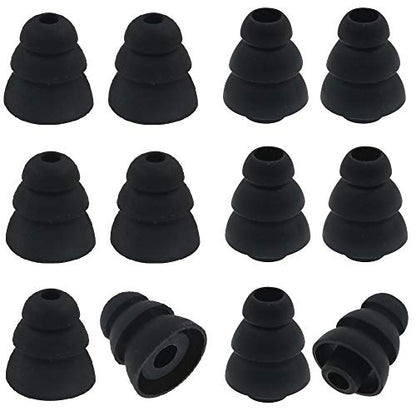 JNSA Triple Flange Noise Cancelling Ear gels Buds Ear Tips Compatible with S0NY, SENS0, Beat s Flex, Beat s X Earphones,Black PRO3FSM6P
