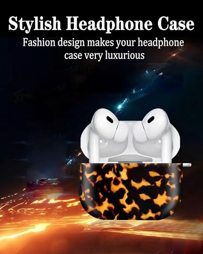 Cute Hard Case Compatible with AirPods Pro 2nd/1st Generation, Protective Cover with Golden Keychain, Fits 2023/2022/2019 Models, for Women, Girls, and Men(Luxury Leopard - color: Luxury leopard