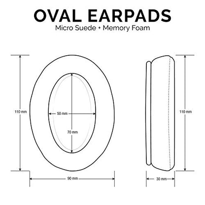 Micro Suede Replacement Ear Pads for HyperX Cloud & Alpha, ATH M50X, Steelseries Arctis, Logitech G Pro & More Headphones, Soft Velour, Memory Foam & Long Lasting Earpads by Brainwavz - color: Black Micro Suede