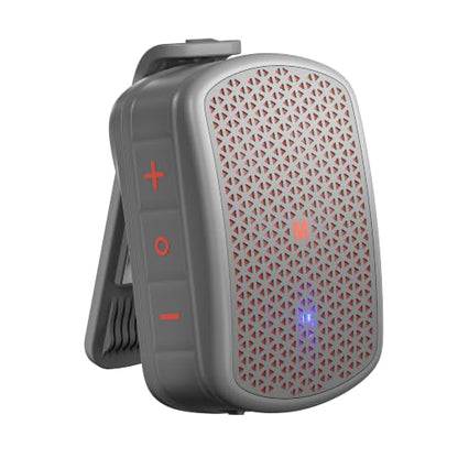 M1 Clip-on Speaker, Magnetic + IPX7 Waterproof + TWS (Gray) | Portable Wearable Mini Small Bluetooth Speaker for Construction Job Site, Golf Cart, Truck Drivers, Shirt Clip-on - color: Gray