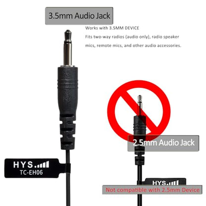 HYS 3.5mm Single Receive-Only Earpiece with Comfort Earbud Earhook | Headset with Earbud Audio Kit For Two-Way Radios,Transceivers&Speaker Mics Jacks/for Police Security and Law Enforcement Use