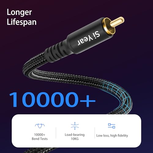 RCA Y Splitter Cable, 1 Male to 2 Male RCA Adapter Audio Cables,Subwoofer Cable for Amplifiers/TV/subs/amps/Hi-Fis/Home Theater/receivers(1M/2PACK) - color: RCAM-2RCAM-1M-2PCS