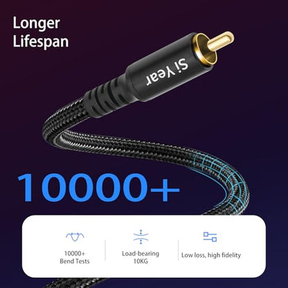 RCA Y Splitter Cable, 1 Male to 2 Male RCA Adapter Audio Cables,Subwoofer Cable for Amplifiers/TV/subs/amps/Hi-Fis/Home Theater/receivers(1M/2PACK) - color: RCAM-2RCAM-1M-2PCS