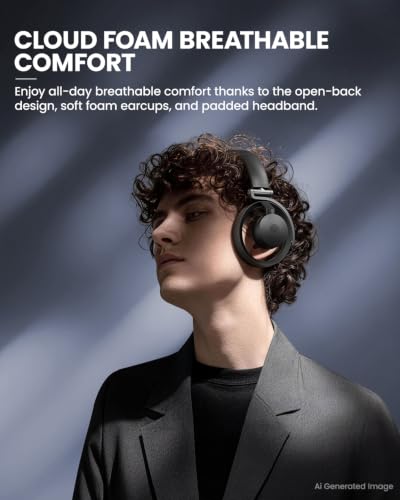 Mixer Open Ear Headphones, Wireless Headphones with Qualcomm aptX HD, Snapdragon Sound, Comfortable Breathable Open Fit, 40-Hour Playtime, Open Back Headphones with Carrying Case (Black) - color: Black