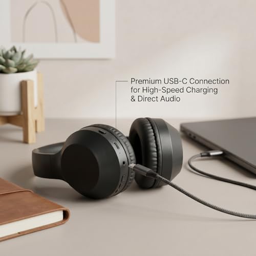 Asixxsix Wired Wireless Over Ear Headphones with 40mm Drivers Deep Bass Stereo Sound 6.35mm to 3.5mm Jack, Bluetooth 5.4 60H Playtime Studio Monitor Headphones for PC Recording