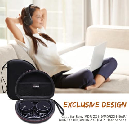 Case for Sony MDR-ZX110/ZX110AP/ZX310AP Wired On-Ear Headphones Rose Gold | Hard Carrying Travel Case for Sony ZX Series MDR-ZX110/ZX110AP/ZX310AP Wired On-Ear Headphones - color: Rose Gold