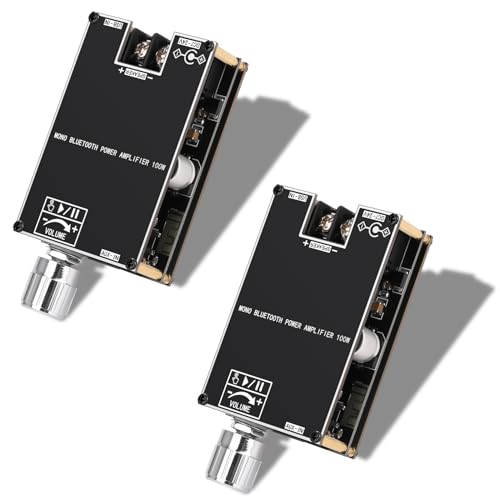 Daakro 2PCS ZK-1001B Bluetooth Amplifier Board,100W Mono Channel Amp Board with TWS Pairing Function,DC 7-24V, Bluetooth/USB/AUX Input, Audio Amp Board for Home DIY Wireless Speakers, Password Free - color: 2PCS ZK